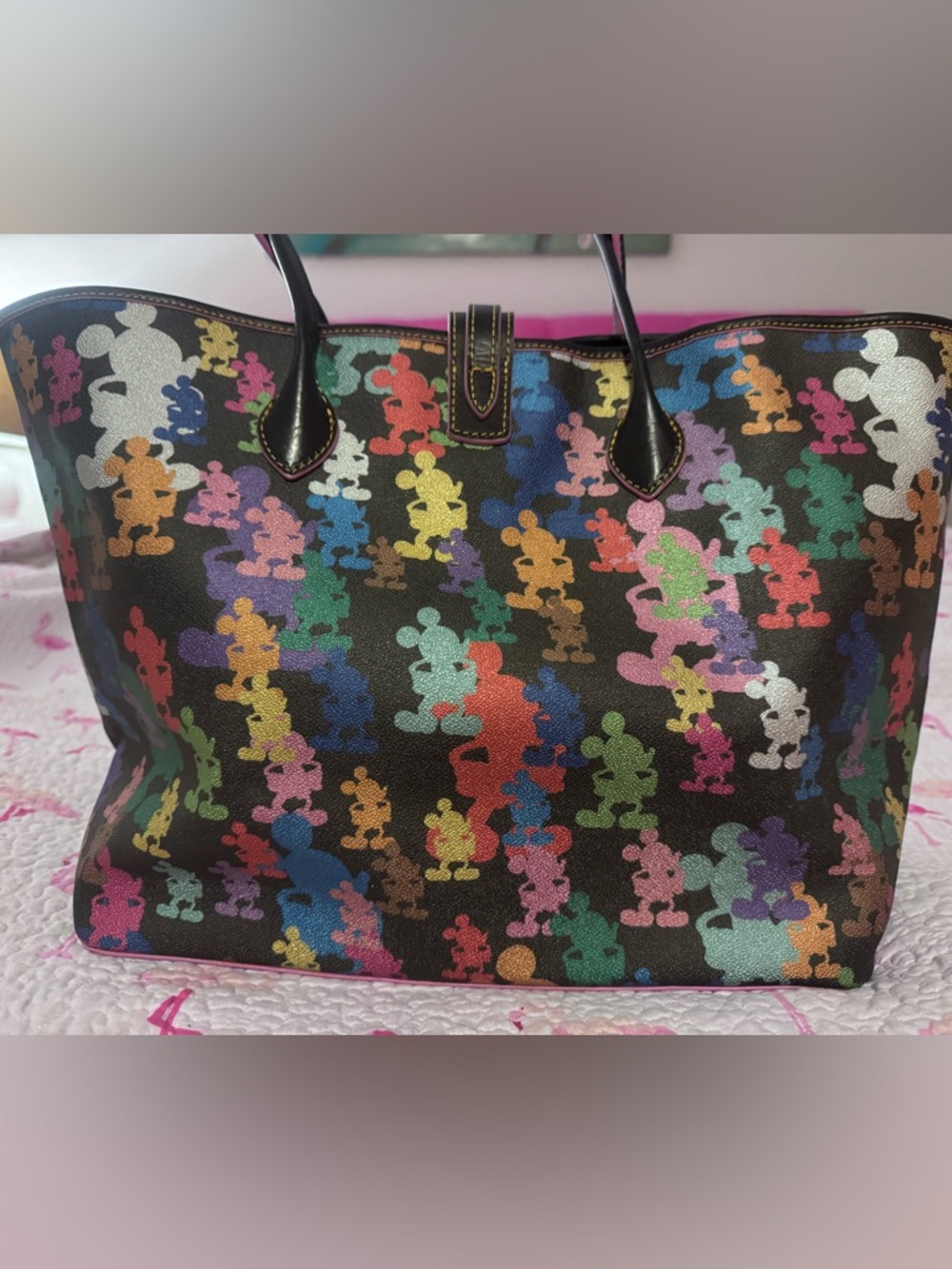 EUC/ LIKE NEW Dooney & Bourke Multi Mickey Silhouette Tote 10th anniversary bag - Picture 2 of 7